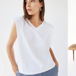 Aritzia V-neck T-shirt with shoulder pads
